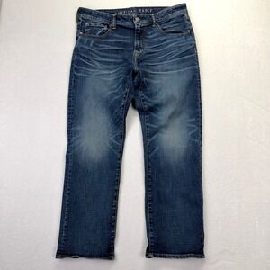 American Eagle Original Straight Jeans Mens *36x30  Airflex Stretch Denim